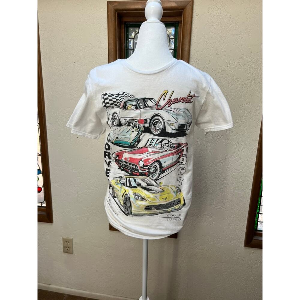Chevrolet Corvette Graphics Mens Small White Chemistry Cotton T-shirt